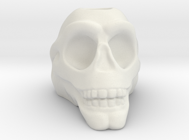 Stylized Skull 3D Pen Holder in White Natural Versatile Plastic: Small