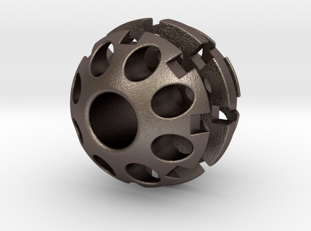20mm Sphere Bead in Polished Bronzed-Silver Steel