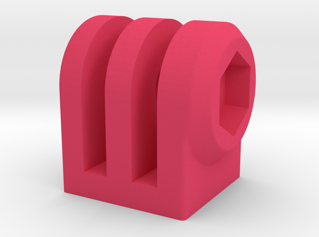 DIY GoPro Mount Interface (3 Prong) in Pink Processed Versatile Plastic