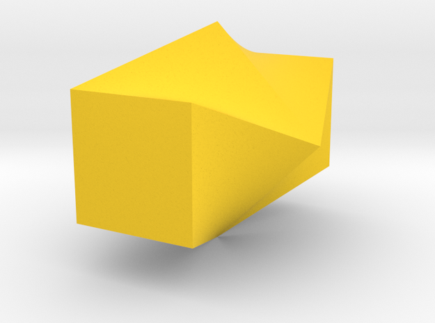 Twisted Square Vase in Yellow Processed Versatile Plastic