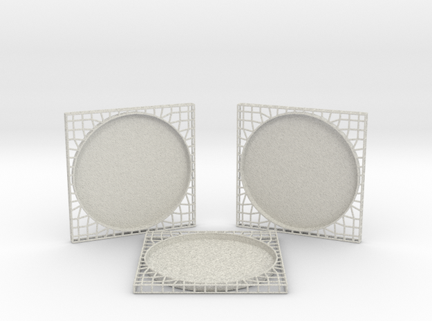 3 Semiwire Coasters in Natural Full Color Sandstone