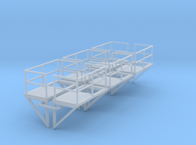 1:100 Ladder Platform Left+Right 6pc in Tan Fine Detail Plastic
