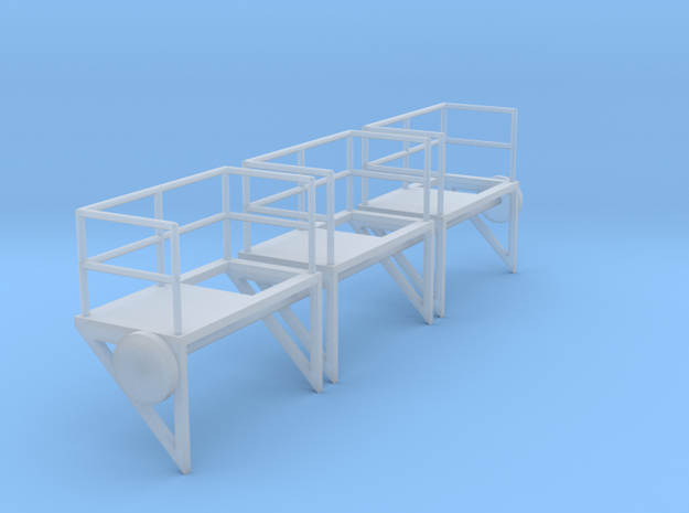 1:100 Ladder Platform Left 3pc in Tan Fine Detail Plastic