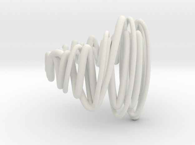 Tornado Dorito Rings Large in White Natural Versatile Plastic