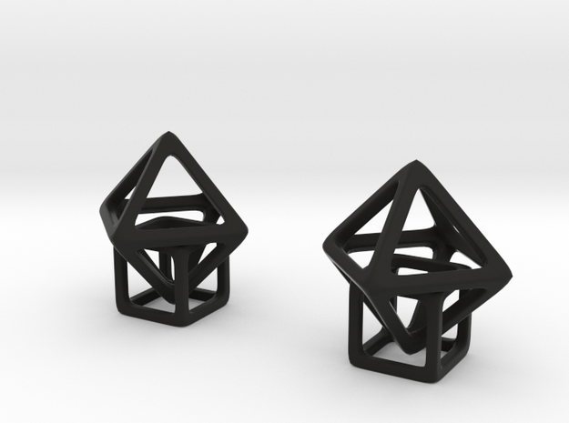 Dangling Cube in Black Natural Versatile Plastic