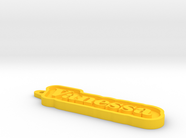 Vanessa Name Tag in Yellow Processed Versatile Plastic