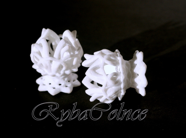 Plugs gauge Lotus Flower / size 3/8  (10mm) in White Processed Versatile Plastic