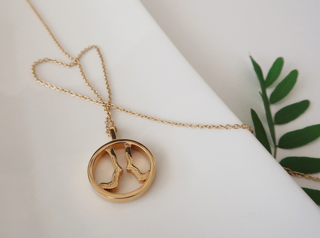 You and Me Necklace in 14k Gold Plated Brass: Small