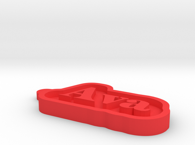 Ava Name Tag in Red Processed Versatile Plastic
