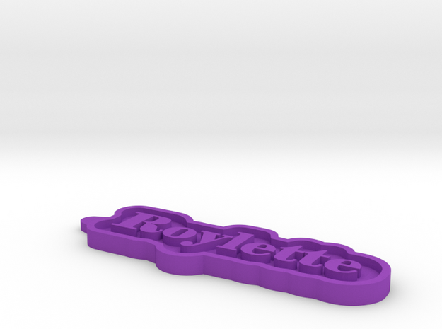 Roylette Name Tag in Purple Processed Versatile Plastic