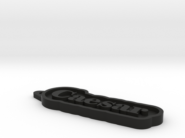 Caesar Name Tag in Black Natural Versatile Plastic