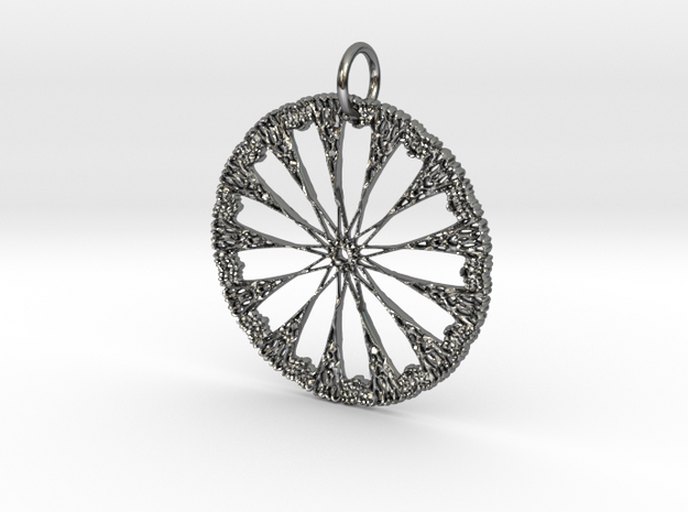 Celtic Circle Star Pendant in Fine Detail Polished Silver: Medium