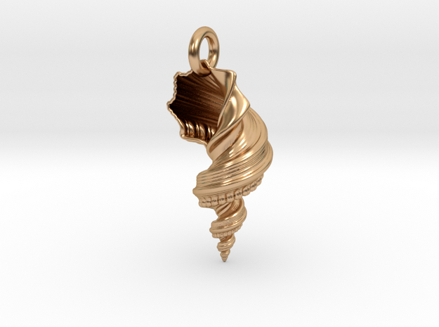 Shell Pendant in Polished Bronze