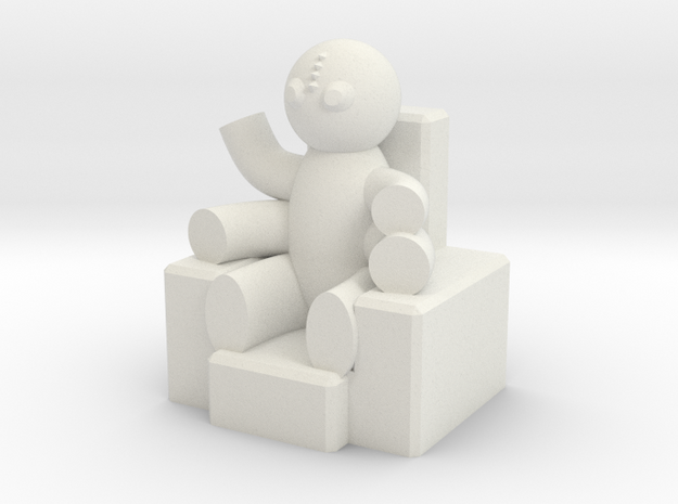Enthroned Four-armed Teddy in White Natural Versatile Plastic