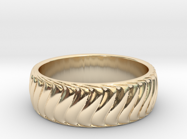 Unique Curved Band in 14k Gold Plated Brass