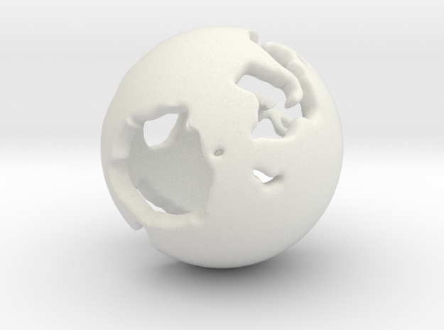 One River - Ornament - Earth Works in White Natural Versatile Plastic