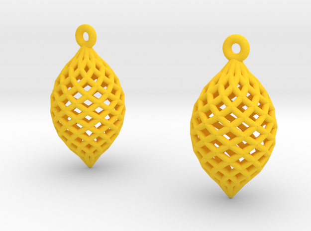 Lemon Mesh Earrings in Yellow Processed Versatile Plastic