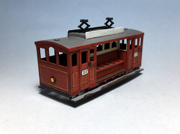 HO Scale Historic Wellington Cable Car  in Tan Fine Detail Plastic