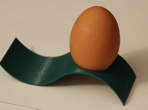 Minimalist Egg Holder  in Green Processed Versatile Plastic