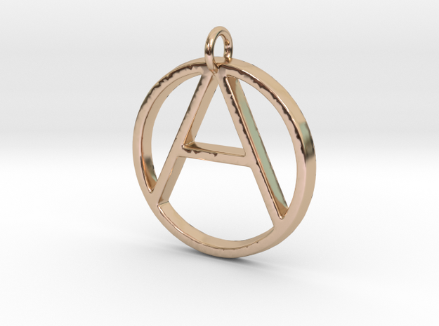 Monogram Initials AO Pendant  in 14k Rose Gold Plated Brass