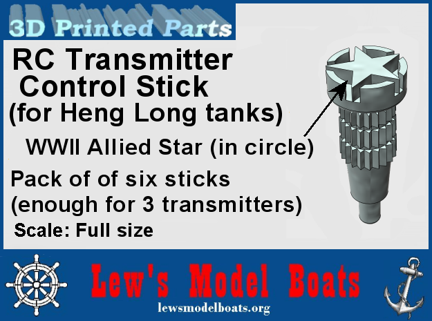 Heng Long R/C tank transmitter stick (Allied) in White Natural Versatile Plastic