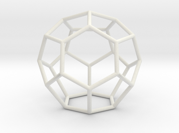 Fullerene with 16 faces, no. 1 in White Natural Versatile Plastic