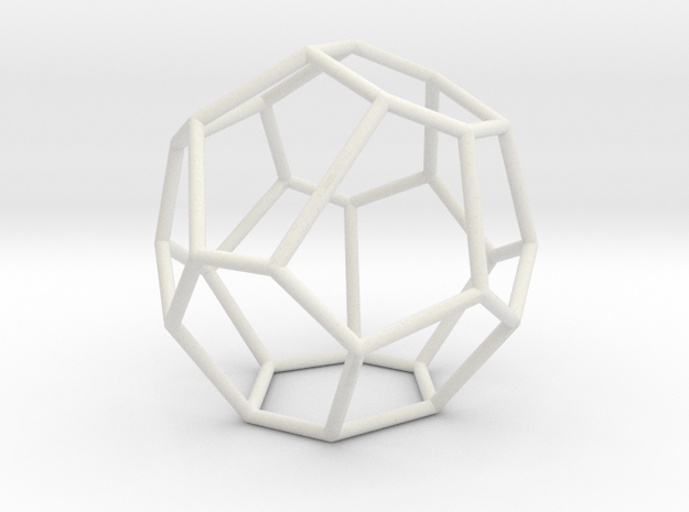 Fullerene with 16 faces, no. 2 in White Natural Versatile Plastic