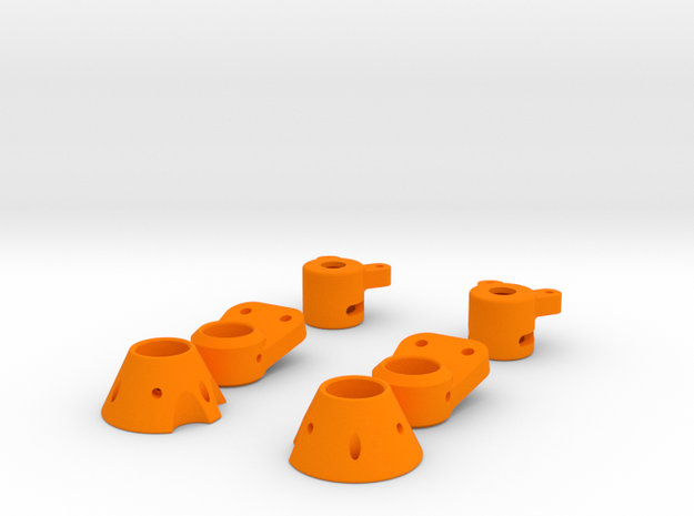 Berg Tube Adaptor for 12mm OD CF tube in Orange Processed Versatile Plastic