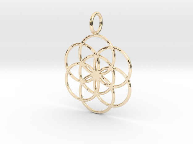 Seed of Life 27mm 33mm 45mm in 14k Gold Plated Brass: Small