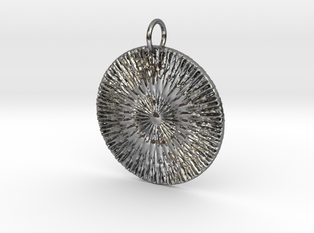 Spirits Alive Starburst Pendant in Fine Detail Polished Silver: Large