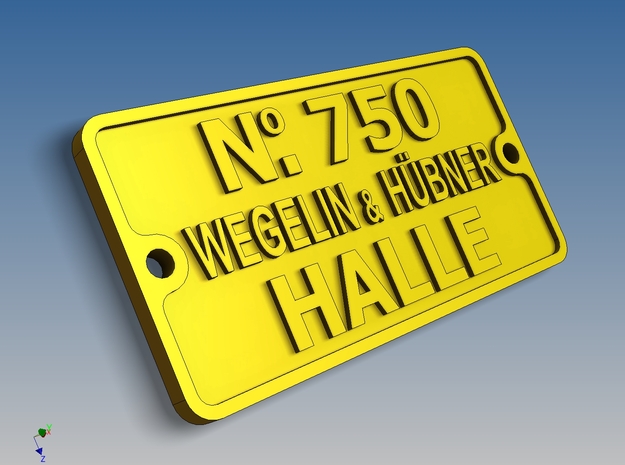 WEGELIN & HÜBNER Typenschild 2-Loch Ausführung in Polished Brass