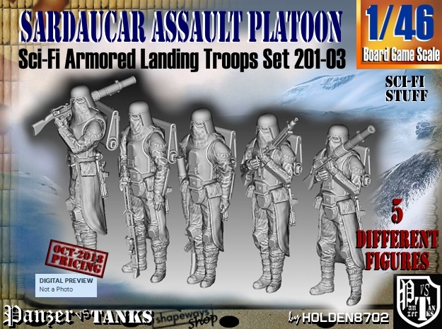 1/46 Sci-Fi Sardaucar Platoon Set 201-03 in Smoothest Fine Detail Plastic