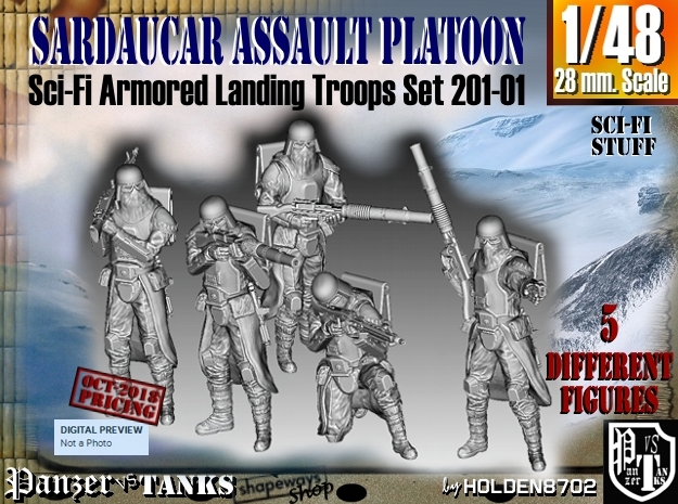 1/48 Sci-Fi Sardaucar Platoon Set 201-01 in Smoothest Fine Detail Plastic