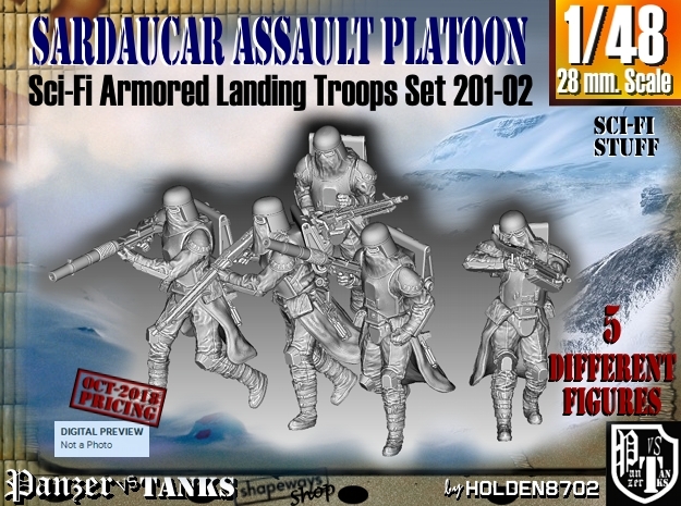1/48 Sci-Fi Sardaucar Platoon Set 201-02 in Smoothest Fine Detail Plastic