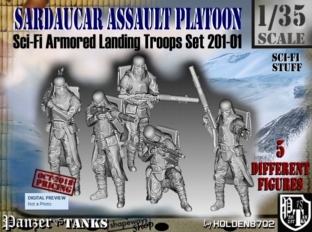 1/35 Sci-Fi Sardaucar Platoon Set 201-01 in Tan Fine Detail Plastic