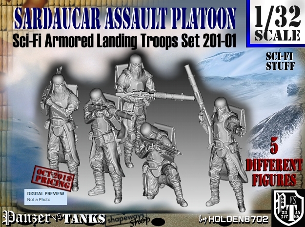 1/32 Sci-Fi Sardaucar Platoon Set 201-01 in Tan Fine Detail Plastic