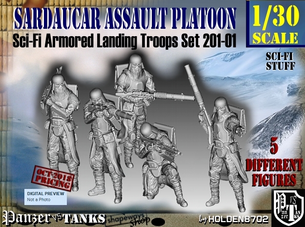 1/30 Sci-Fi Sardaucar Platoon Set 201-01 in Tan Fine Detail Plastic