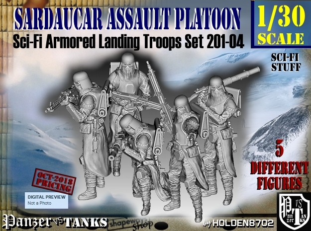 1/30 Sci-Fi Sardaucar Platoon Set 201-04 in Tan Fine Detail Plastic