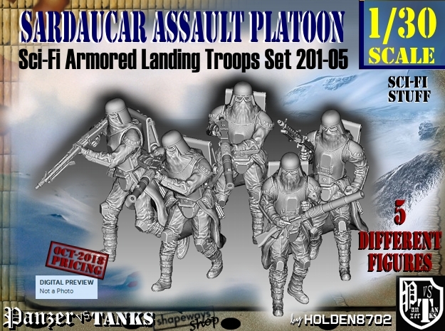 1/30 Sci-Fi Sardaucar Platoon Set 201-05 in Tan Fine Detail Plastic