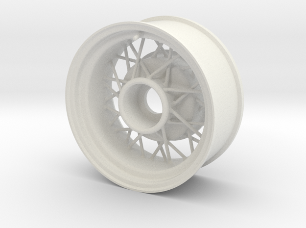1:8 Wire Wheel Wide Version in White Natural Versatile Plastic