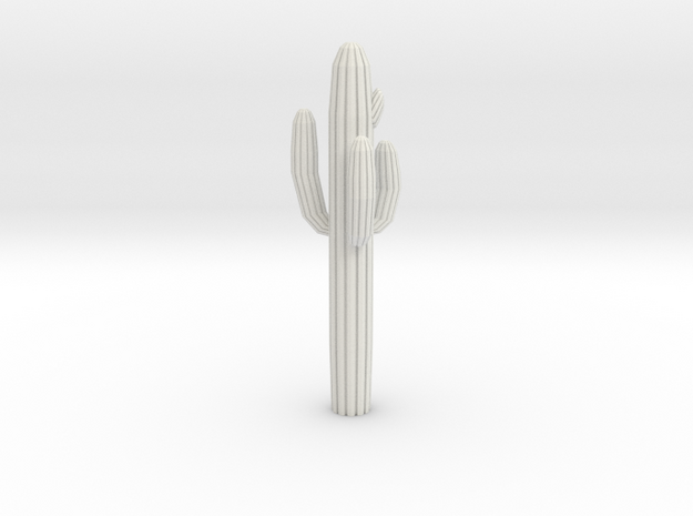 HO Scale Saguaro Cactus in White Natural Versatile Plastic