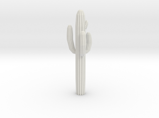 S Scale Saguaro Cactus in White Natural Versatile Plastic
