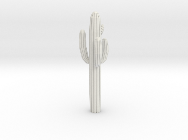 O Scale Saguaro Cactus in White Natural Versatile Plastic