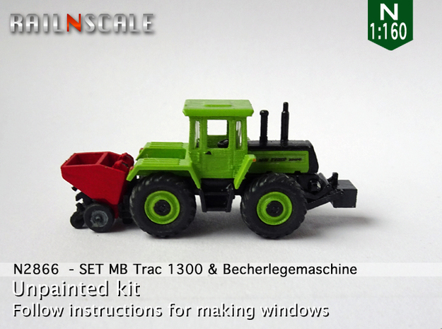 SET MB Trac 1300 & Becherlegemaschine (N 1:160) in Tan Fine Detail Plastic
