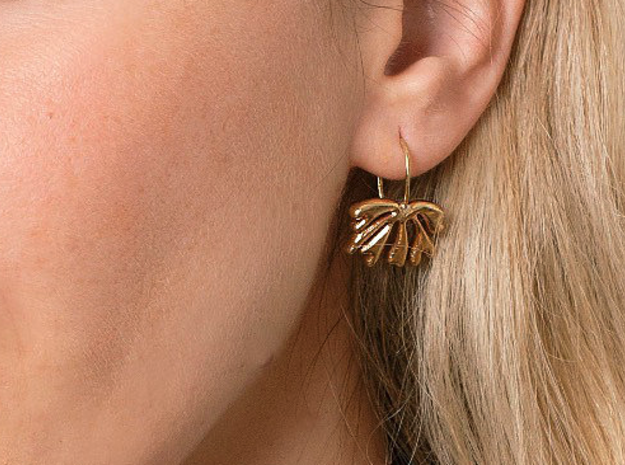 Exotic Leaf Earrings in 14k Rose Gold Plated Brass