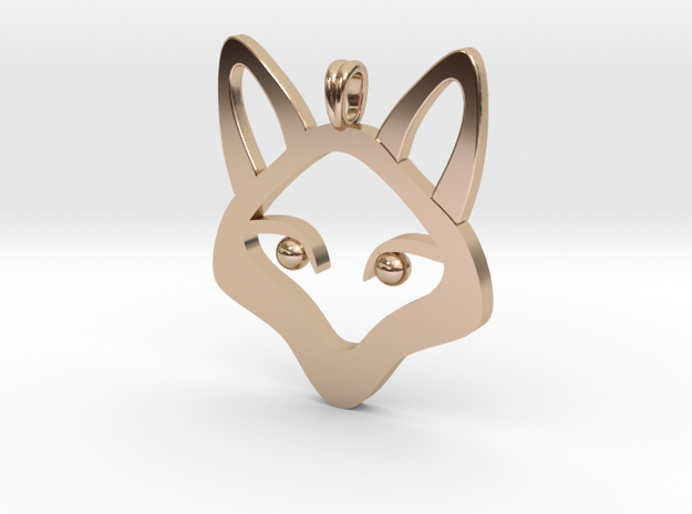 Small Fox 14K Gold Jewelry Necklace  in 14k Rose Gold Plated Brass