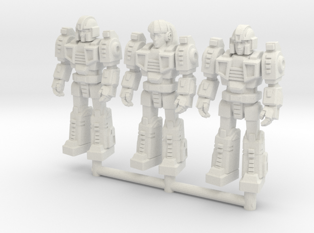 Diaclone Squad, at attention 35mm Minis in White Natural Versatile Plastic