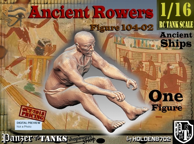 1/16 Ancient Rower fig104-02 in White Natural Versatile Plastic