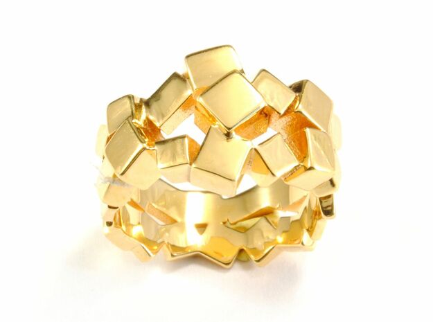 Prism Double Ring (from $15) in 18k Gold Plated Brass: 7 / 54