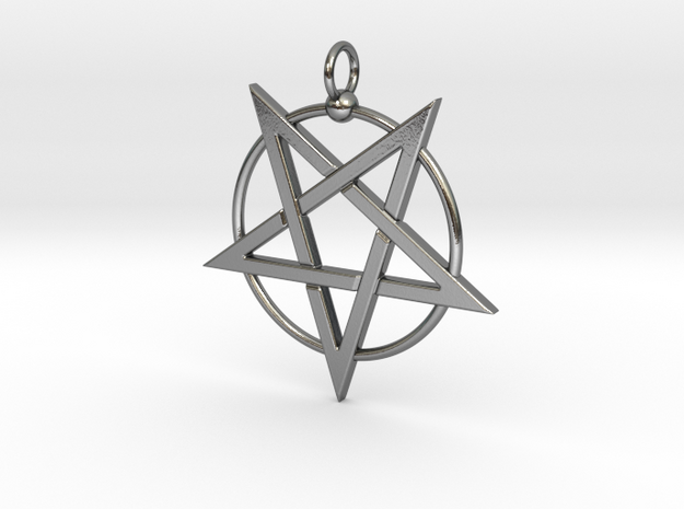 last pentagram3updatedver5 in Polished Silver
